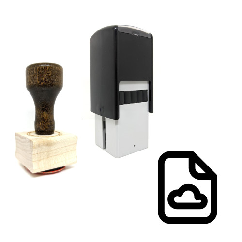 "Cloud File" rubber stamp with 3 sample imprints of the image
