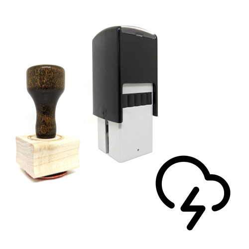"Cloud Lightning" rubber stamp with 3 sample imprints of the image