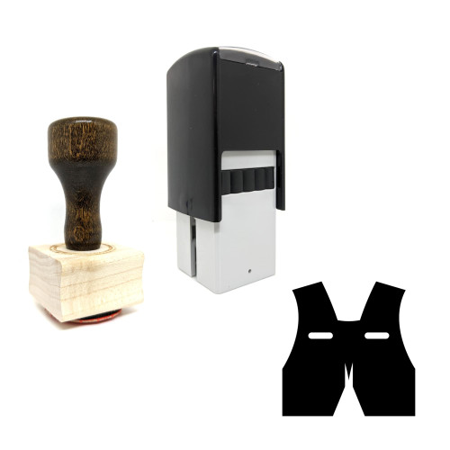 "Vest" rubber stamp with 3 sample imprints of the image