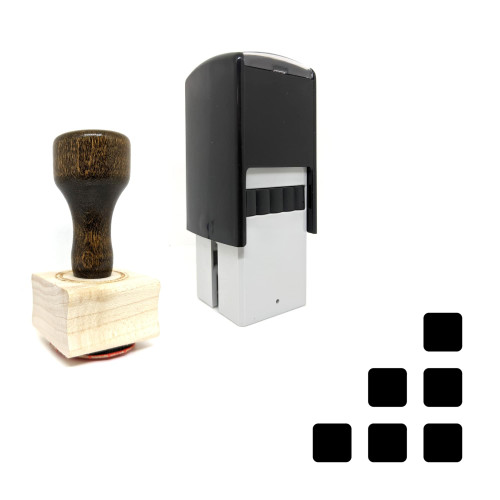 "Dots" rubber stamp with 3 sample imprints of the image