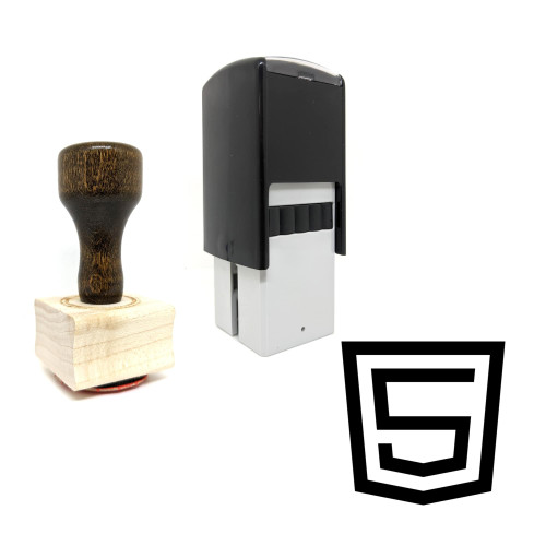 "HTML5" rubber stamp with 3 sample imprints of the image