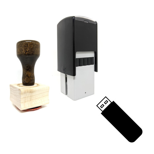 "Usb Flash" rubber stamp with 3 sample imprints of the image