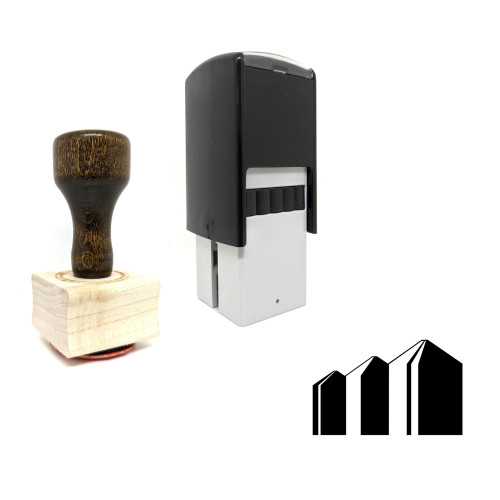 "Silo" rubber stamp with 3 sample imprints of the image
