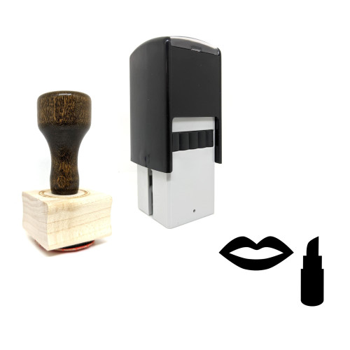 "Lipstick" rubber stamp with 3 sample imprints of the image