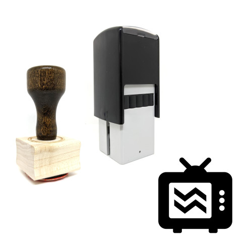 "Tv Set" rubber stamp with 3 sample imprints of the image