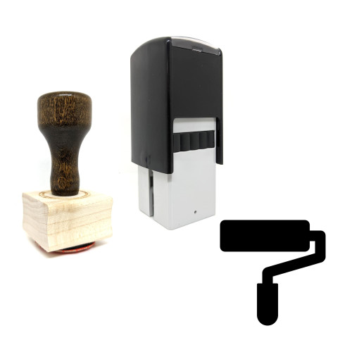 "Paint Roller" rubber stamp with 3 sample imprints of the image