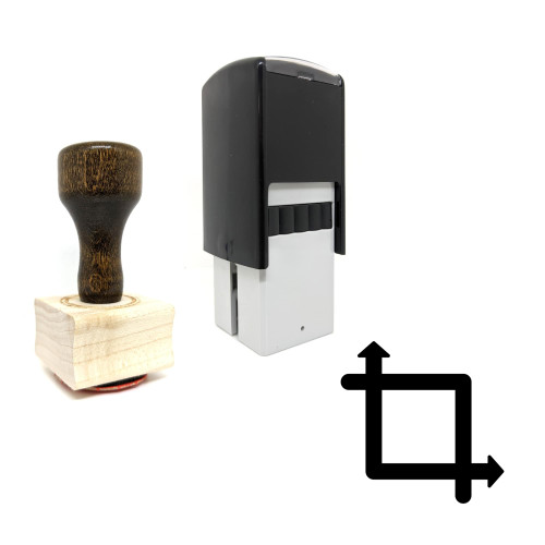 "Crop Tool" rubber stamp with 3 sample imprints of the image