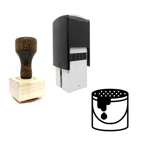 "Paint Bucket" rubber stamp with 3 sample imprints of the image