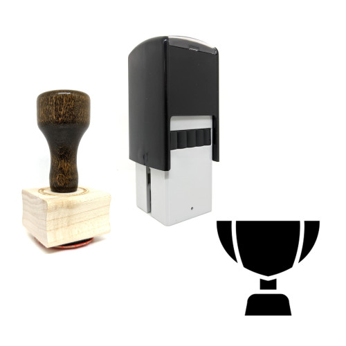 "Trophy" rubber stamp with 3 sample imprints of the image