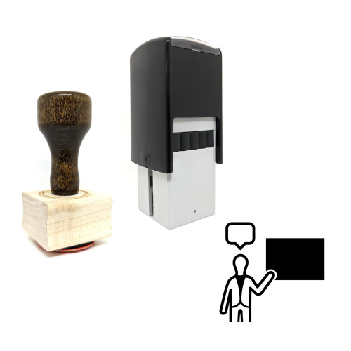 "Lecturing" rubber stamp with 3 sample imprints of the image