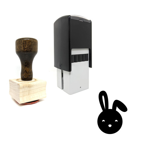 "Rabbit" rubber stamp with 3 sample imprints of the image