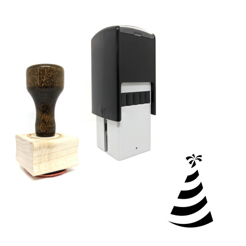 "Party Hat" rubber stamp with 3 sample imprints of the image