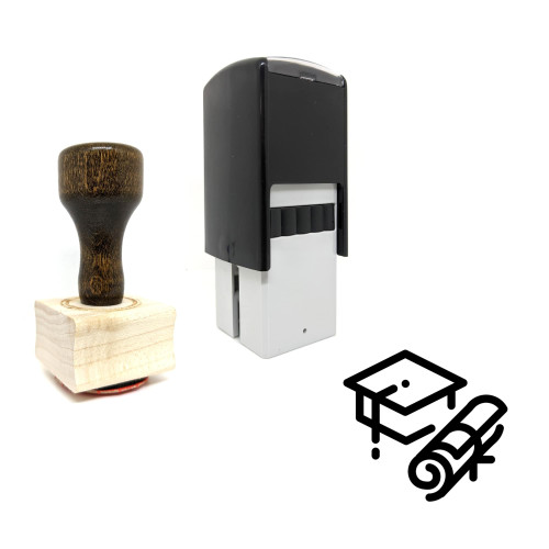 "Academic" rubber stamp with 3 sample imprints of the image