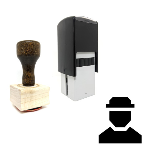 "Gentleman" rubber stamp with 3 sample imprints of the image