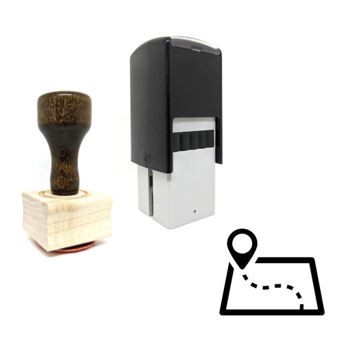 "GPS Navigation" rubber stamp with 3 sample imprints of the image
