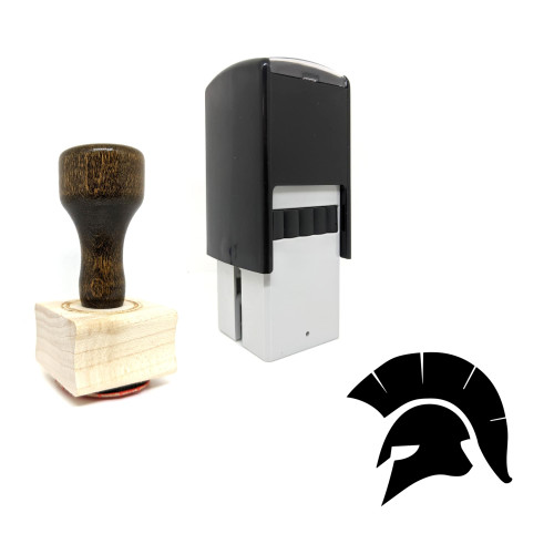 "Spartan" rubber stamp with 3 sample imprints of the image
