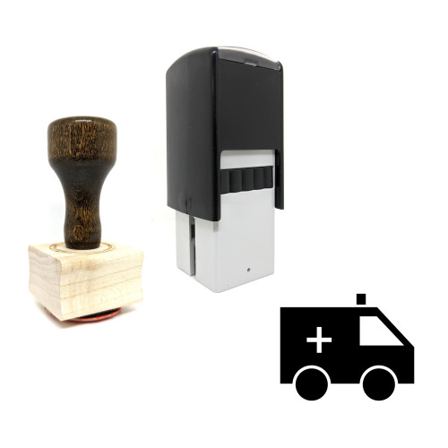 "Ambulance" rubber stamp with 3 sample imprints of the image