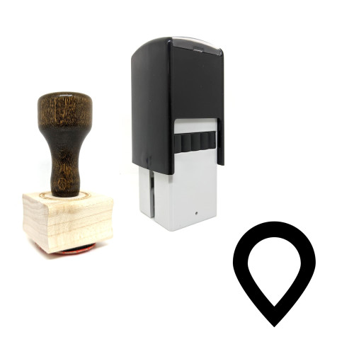 "Map Marker" rubber stamp with 3 sample imprints of the image