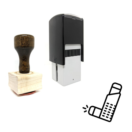 "Inhaler" rubber stamp with 3 sample imprints of the image