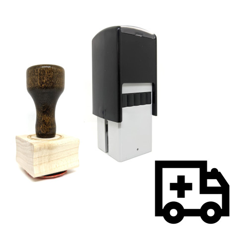 "Ambulance" rubber stamp with 3 sample imprints of the image