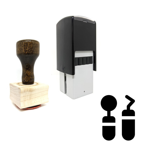 "Dentist Tool" rubber stamp with 3 sample imprints of the image