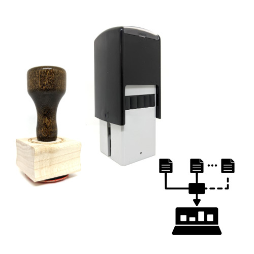 "Data Source" rubber stamp with 3 sample imprints of the image