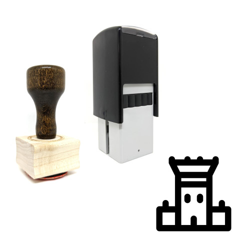 "Guard Tower" rubber stamp with 3 sample imprints of the image