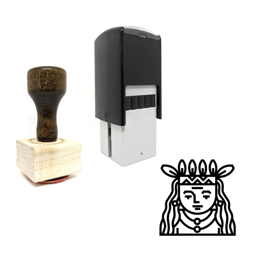 "Native American" rubber stamp with 3 sample imprints of the image