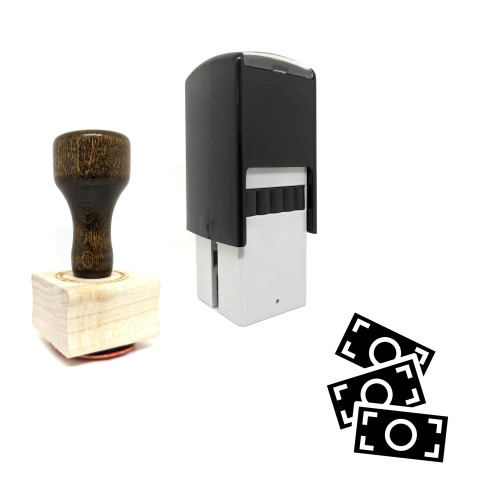 "Cash" rubber stamp with 3 sample imprints of the image