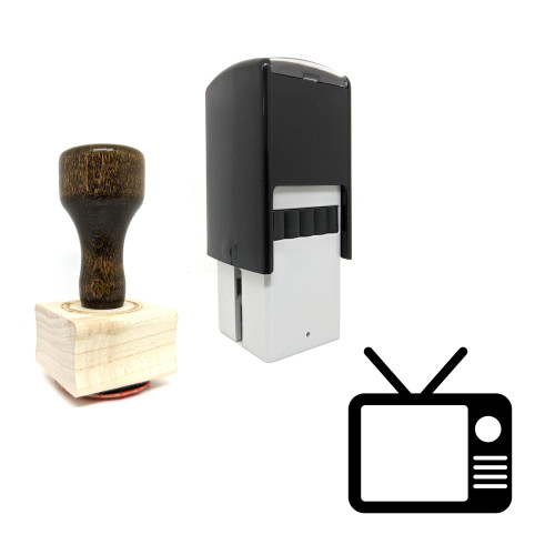 "Television" rubber stamp with 3 sample imprints of the image