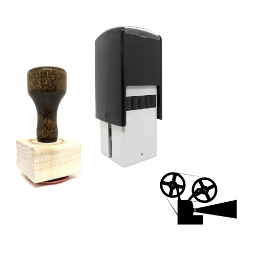 "Video Projector" rubber stamp with 3 sample imprints of the image