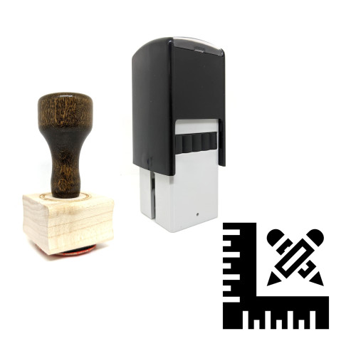 "Drafting" rubber stamp with 3 sample imprints of the image