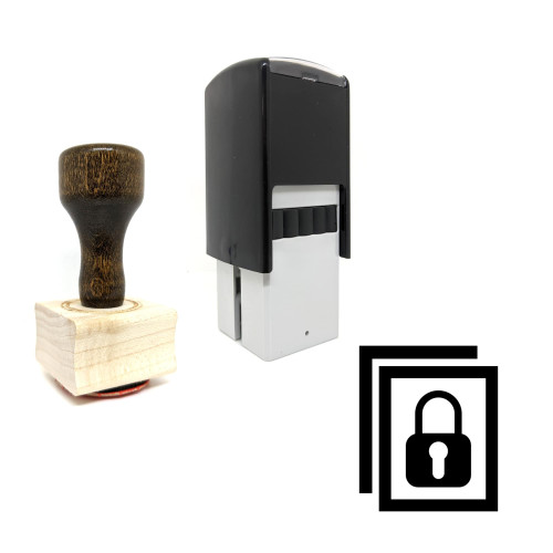 "Document Encryption" rubber stamp with 3 sample imprints of the image