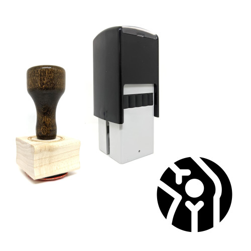 "Knee Bones" rubber stamp with 3 sample imprints of the image