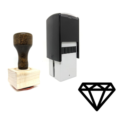 "Diamond" rubber stamp with 3 sample imprints of the image