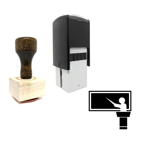 "Teaching" rubber stamp with 3 sample imprints of the image