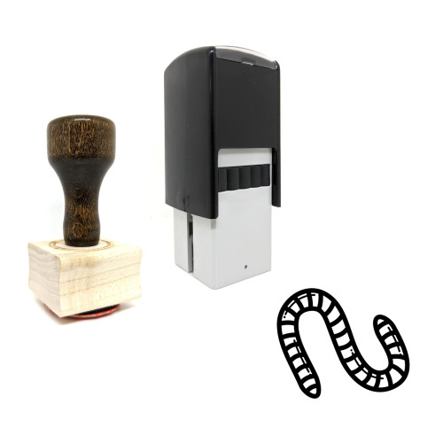"Worm" rubber stamp with 3 sample imprints of the image