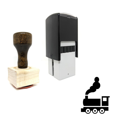 "Train" rubber stamp with 3 sample imprints of the image