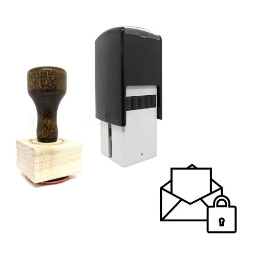 "Protected Mail" rubber stamp with 3 sample imprints of the image