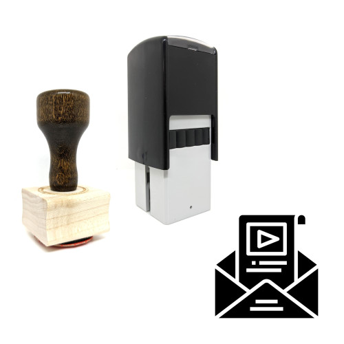 "Email Marketing" rubber stamp with 3 sample imprints of the image
