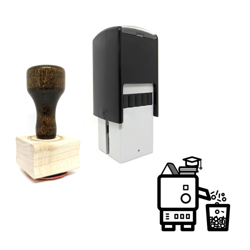 "Knowledge Extraction" rubber stamp with 3 sample imprints of the image