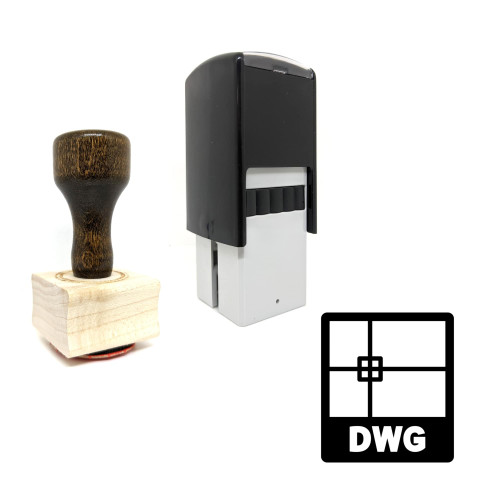 "DWG File" rubber stamp with 3 sample imprints of the image