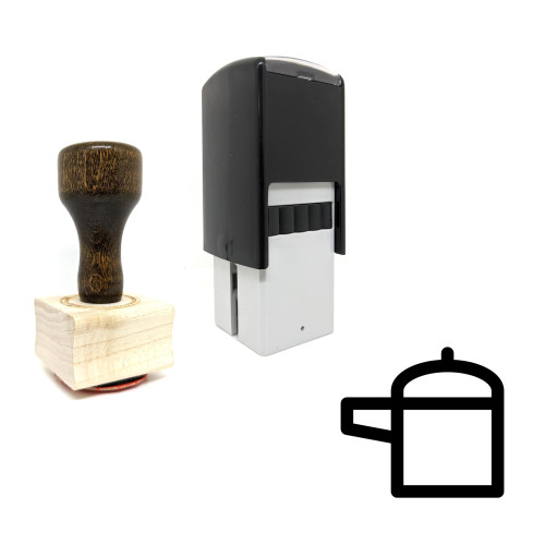 "Pressure Cooker" rubber stamp with 3 sample imprints of the image