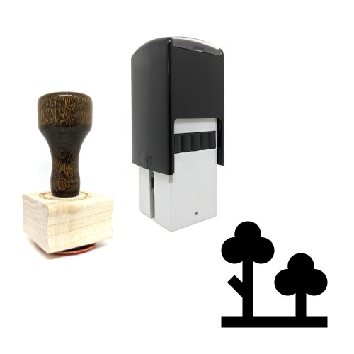 "Trees" rubber stamp with 3 sample imprints of the image