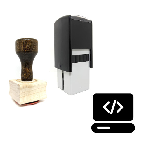 "Html Coding" rubber stamp with 3 sample imprints of the image