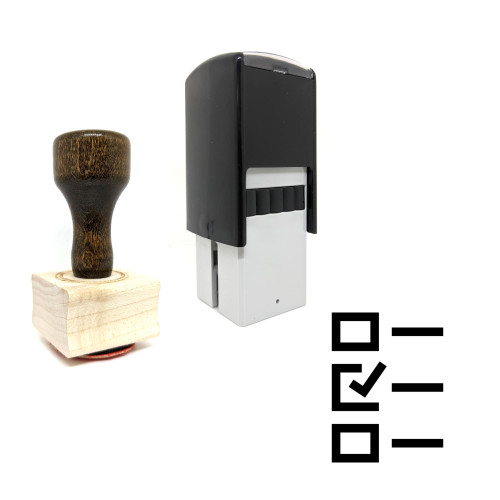 "Checklist" rubber stamp with 3 sample imprints of the image