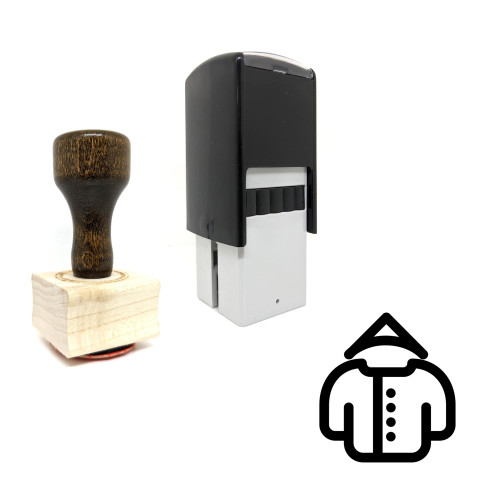 "Jacket" rubber stamp with 3 sample imprints of the image