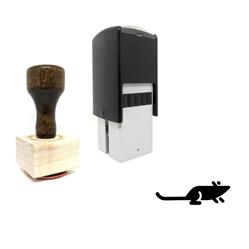 "Rat" rubber stamp with 3 sample imprints of the image