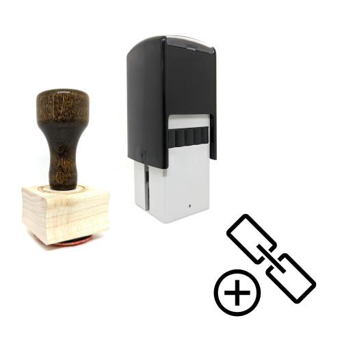 "Add Link" rubber stamp with 3 sample imprints of the image