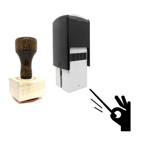 "Baton" rubber stamp with 3 sample imprints of the image